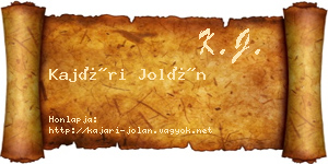 Kajári Jolán névjegykártya